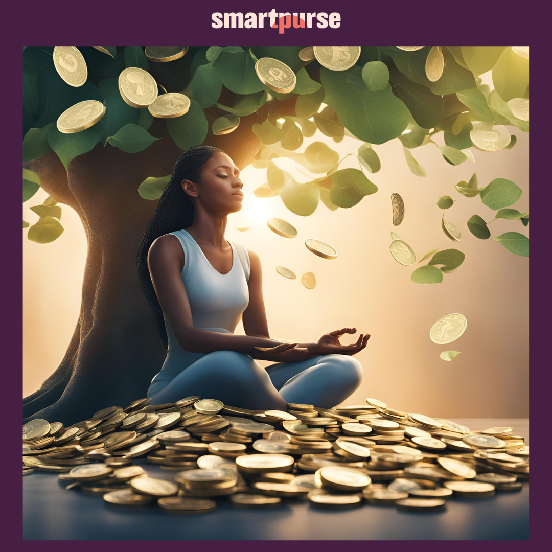 Women sitting under a money tree