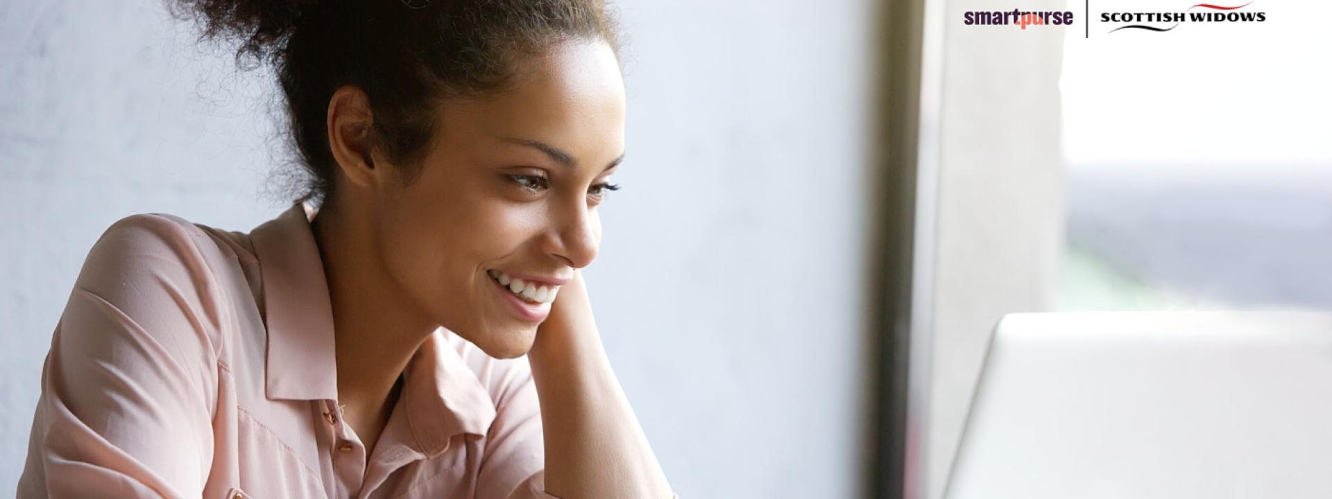 Woman looking at computer