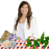Olga Miler surrounded by plants and money